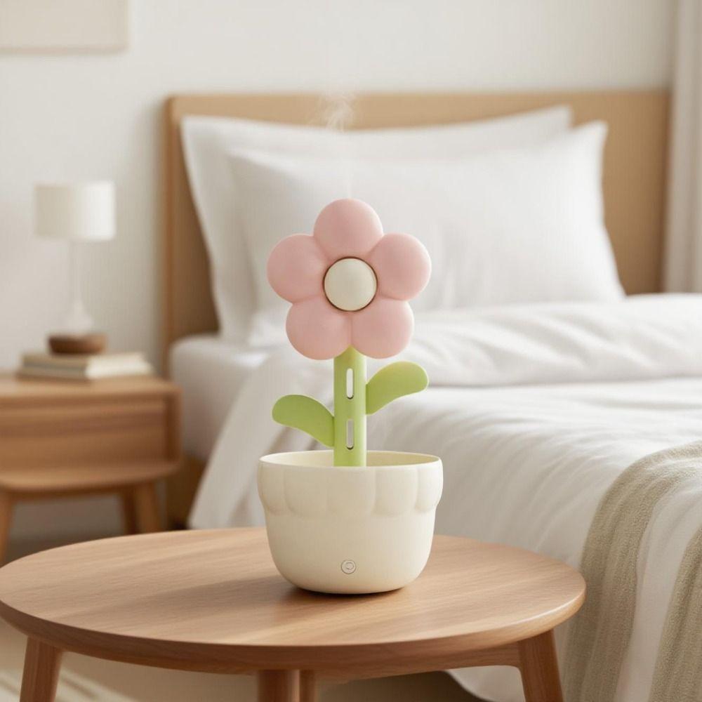 Cute Desktop Cool Fogger 300ml Cool Mist Air Purifier Flower Air Humidifier  Office