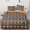 Tribal Duvet Cover Set Secret Tribe Pattern In Bohemian Style Decorative Polyester Bedding Set with Pillowcase King Queen Size