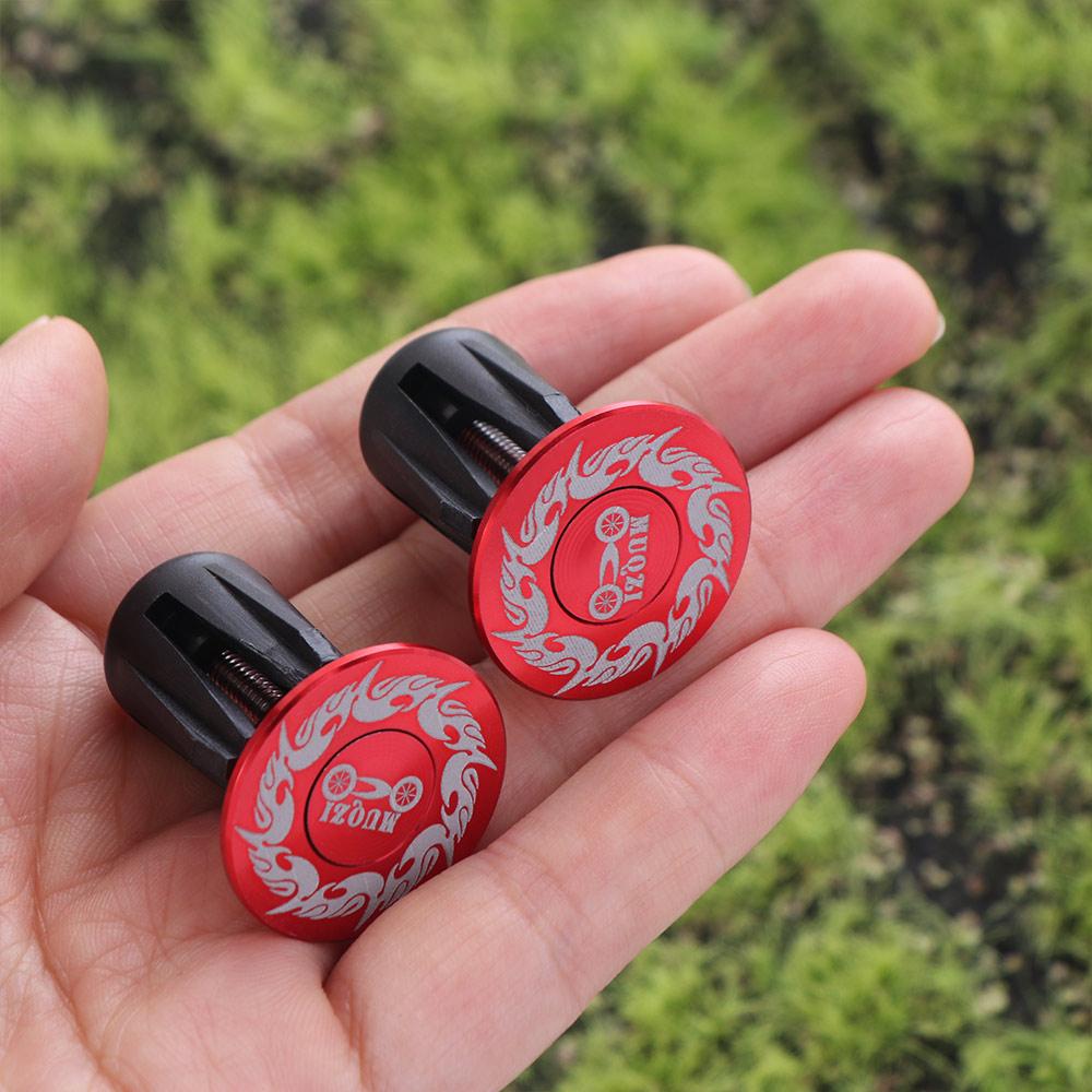 1 Pair Flame Pattern Handlebar End Caps Aluminum Zinc Zinc Alloy Handlebar Grip End Plugs  Road Bicycle