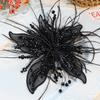 Verdrillter Draht 3D Organza Blume Aufnäher Feder Perlenbesetzter Aufnäher Corsage Zubehör