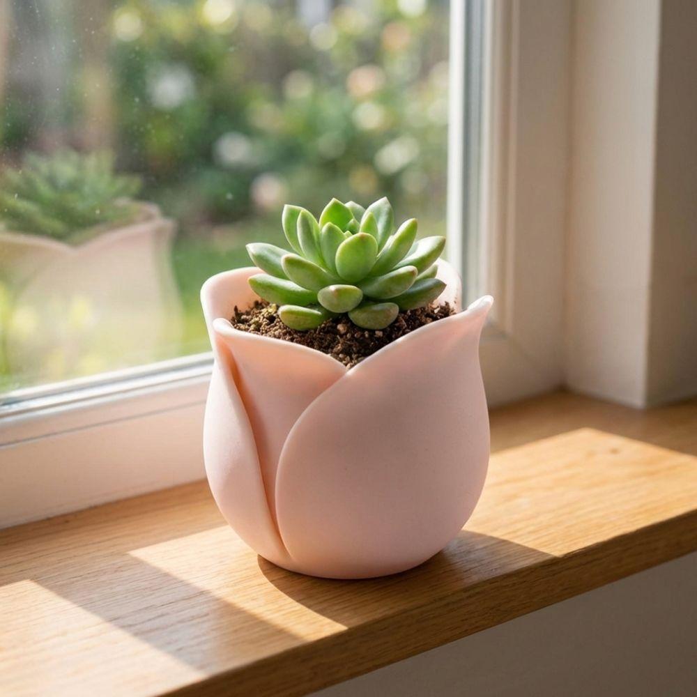 Cute Succulent Plant Basin Plastic 3D Printed Plant Pot Green Onion Pots  Garden Planting