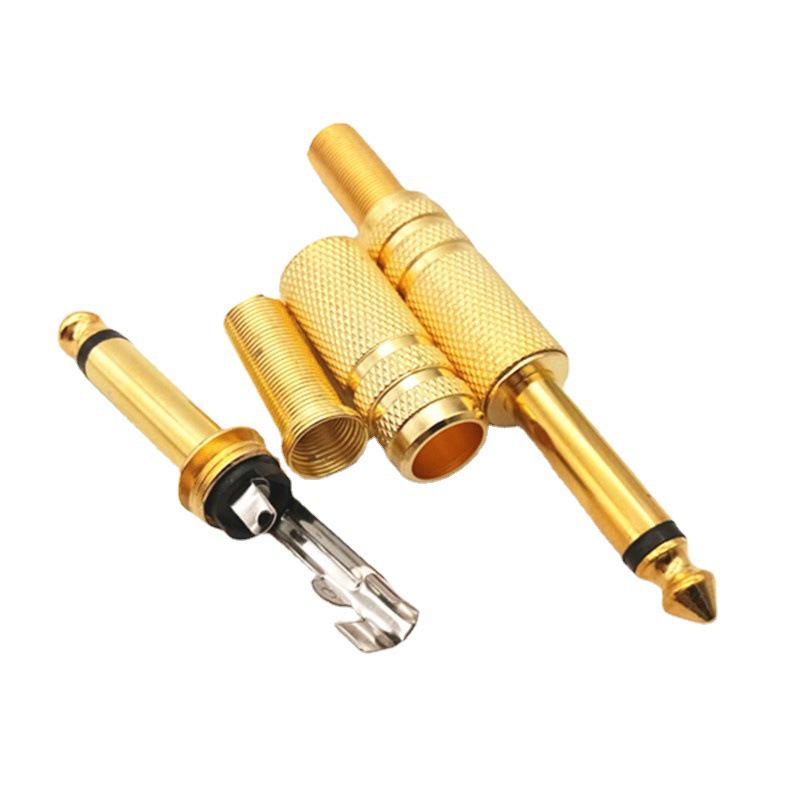 Gold-Plated 6.35mm Mono Microphone Mixer Plug
