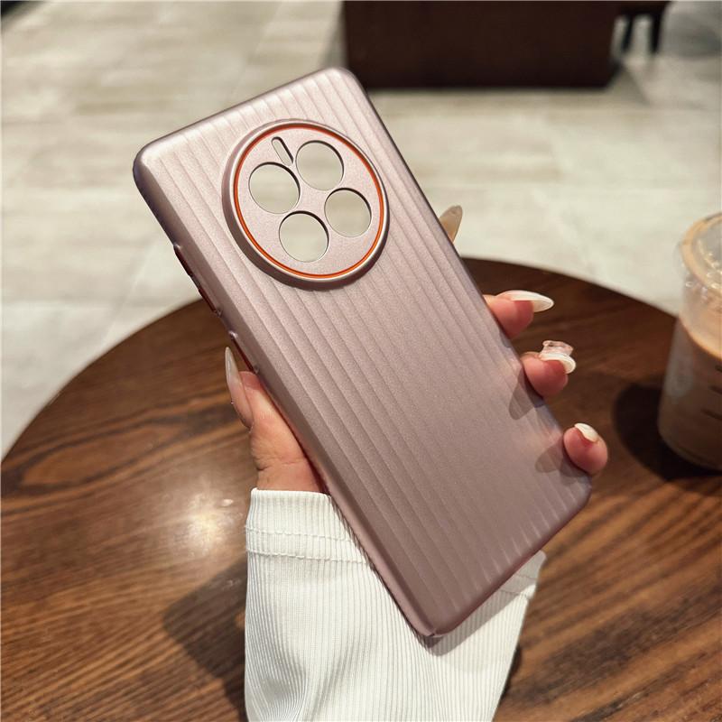 For Huawei Mate 50 50E 40 40E 30 30E Pro Plus Corrugated Grain Plating Metallic Paint Anti Fingerprint PC Shockproof Anti-Slip Back Cover Case Shell