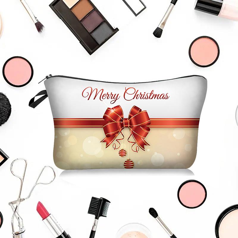 1pc Portable Printed Makeup Bag, Portable Cosmetic Storage Bag For Travel, Perfect For Halloween And Christmas Gifts For Women And Girls