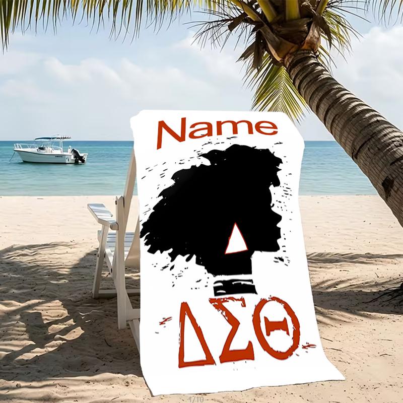 Customizable personalized beach towels Delta Sigma Theta themed designs.Suitable for the beach, yoga, sports;ideal as beach accessories