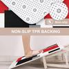 Red and Black Shower Curtain Set Geometric Bathroom Sets with Shower Curtain and Rugs, Grey and White Bathroom Shower Curtain Sets 3Pcs, Modern Red