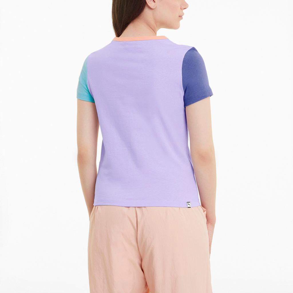 Puma Downtown Casual Short Sleeve Round Neck T-Shirt Women Tops Light-Purple 531441-16
