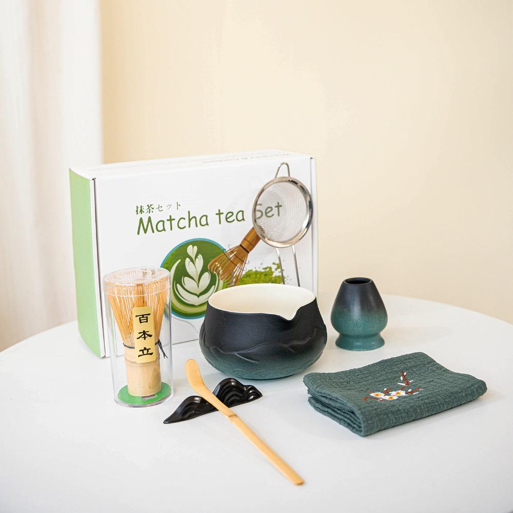 4/7Pcs with Pouring Spout Japanese Matcha Set Reusable Matcha Making Kit Japanese Matcha Bowl  Gifts