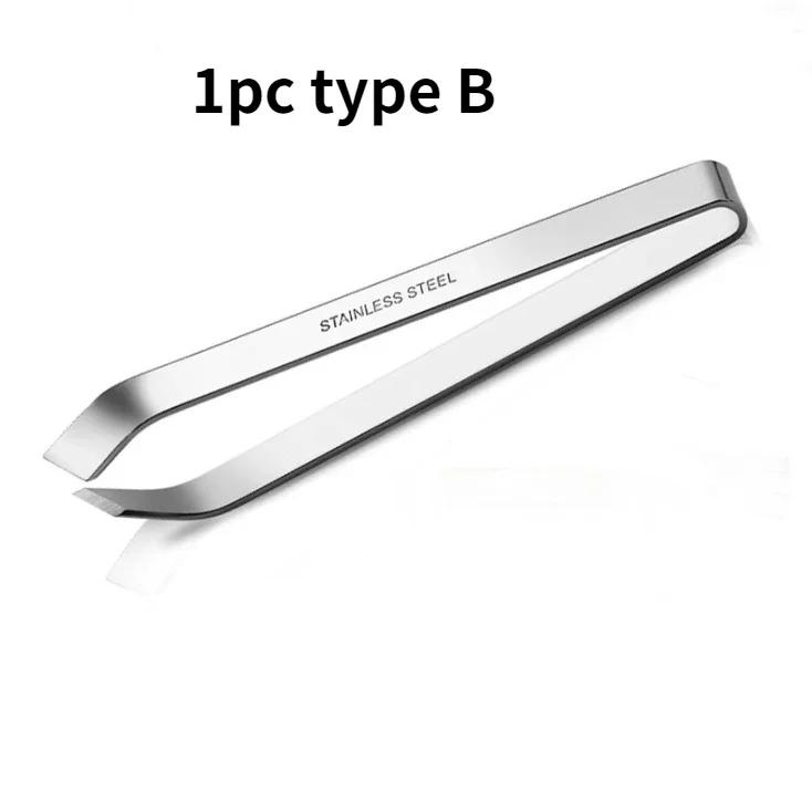 Fish Bone Tweezers Stainless Steel Flat and Slant Tweezers Pliers Remover Tools (4.6") Kitchen Food Gadgets Seafood Tools