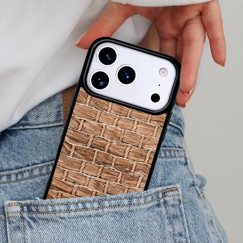Bamboo Inlay Style Phone Case for iPhone 16e 15 14 13 12 17 Pro Max Plus Air 17pro Cover Coque