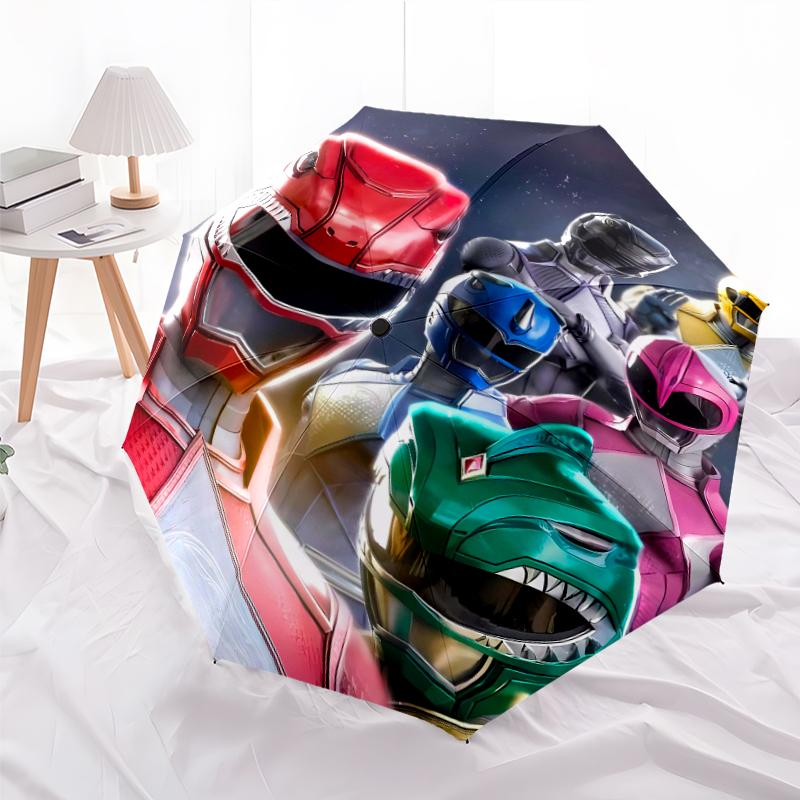 1pc Mighty Morphin Power Rangers2 Umbrella, Sun Protection, And UV Shielding. It Has Eight Sturdy Ribs for Outdoor Use And Perfect Gift