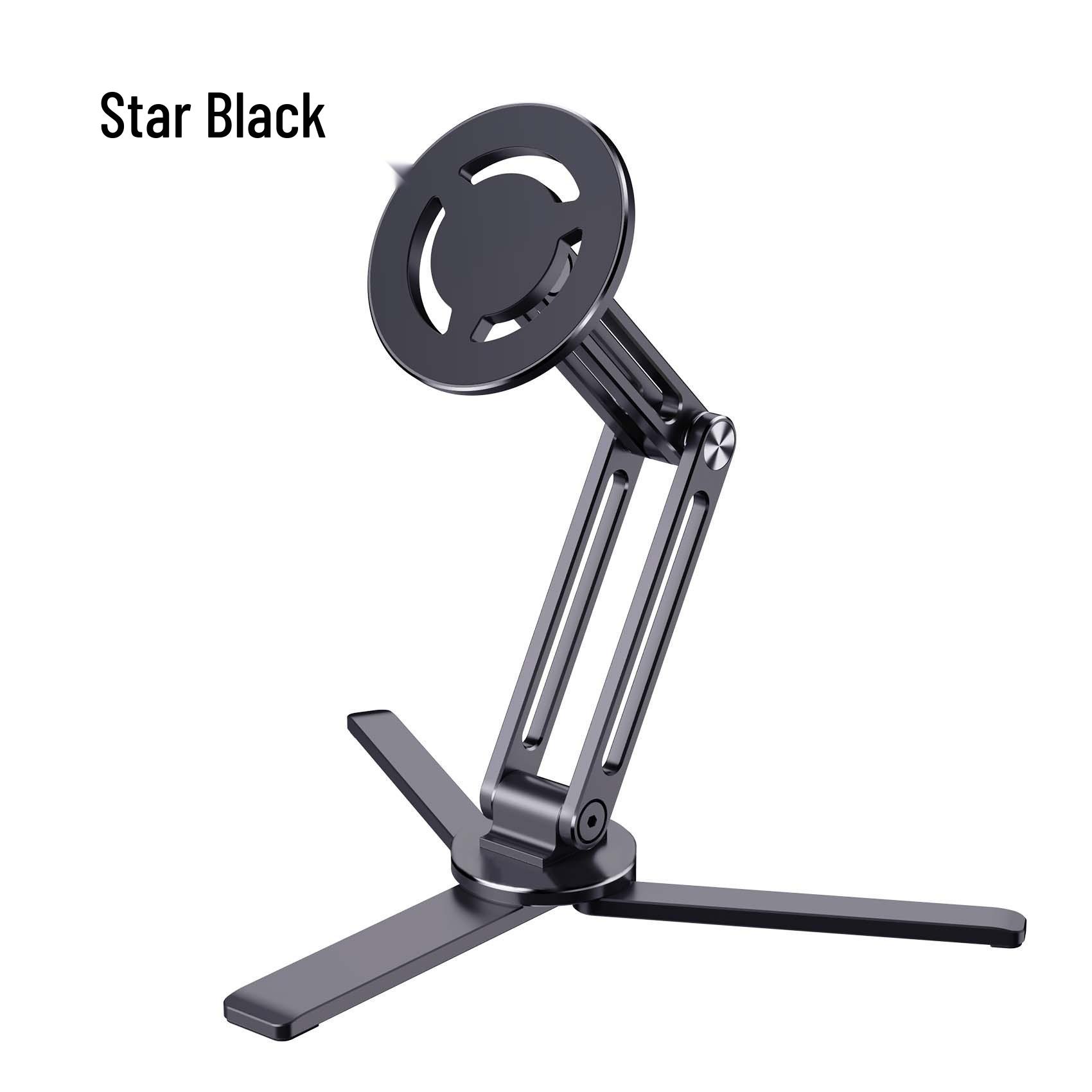Aluminum Alloy 360° Magnetic Desktop Phone & Tablet Stand, Portable & Foldable Selfie Stick
