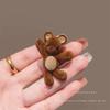 1PC Cute Waving Little Velvet Bear Hairpin Delicate Compact Duckbill Clip for Bangs And Side Hair Accessory