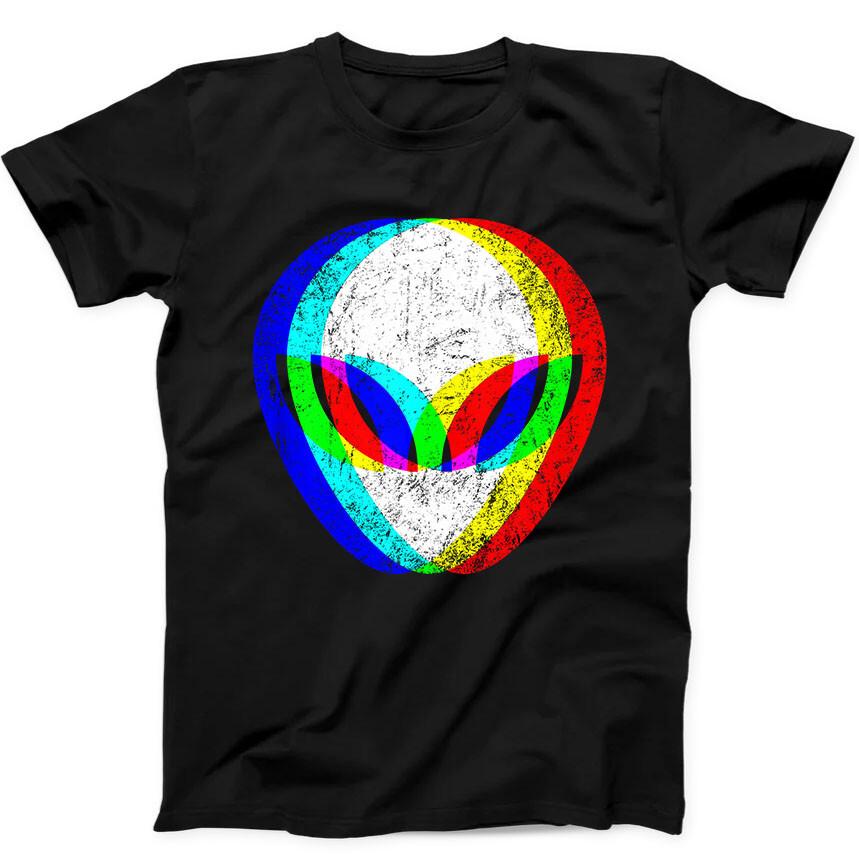 

Alien Head Trippy Techno Rave Edm Music Funny Gift Tee Black T Shirt 389 L
