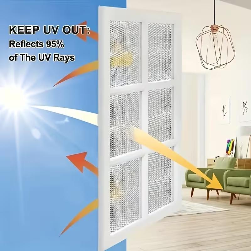 Reflective Window Insulation Film Window Cover with Suction Cups Reusable Thermal Insulation Sun Shade for Home Office RV