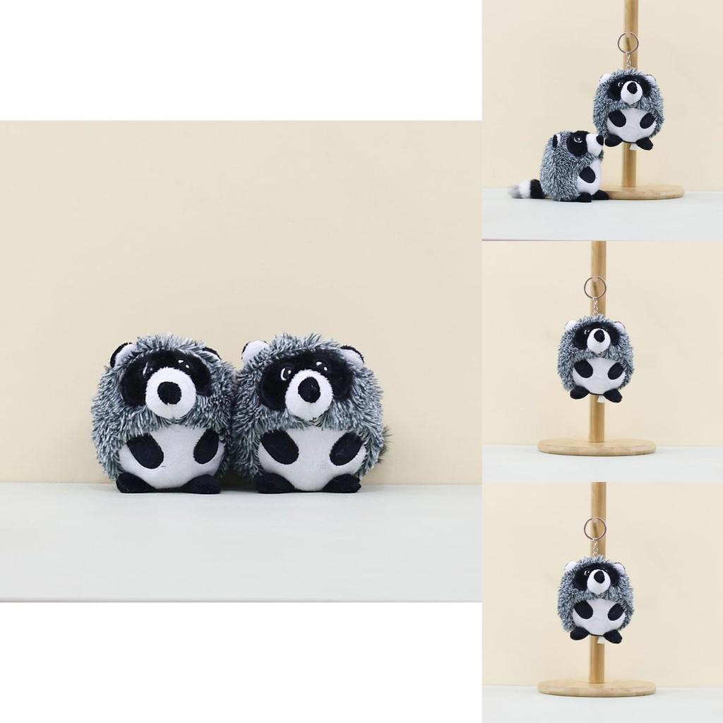 Cute Adorable Raccoon Plush Doll Keychain With Soft Pp Cotton Filling For Accessories