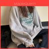 Sweat à capuche imprimé lettres pour femmes en tissu polyester épais Casual Mode Automne Hiver