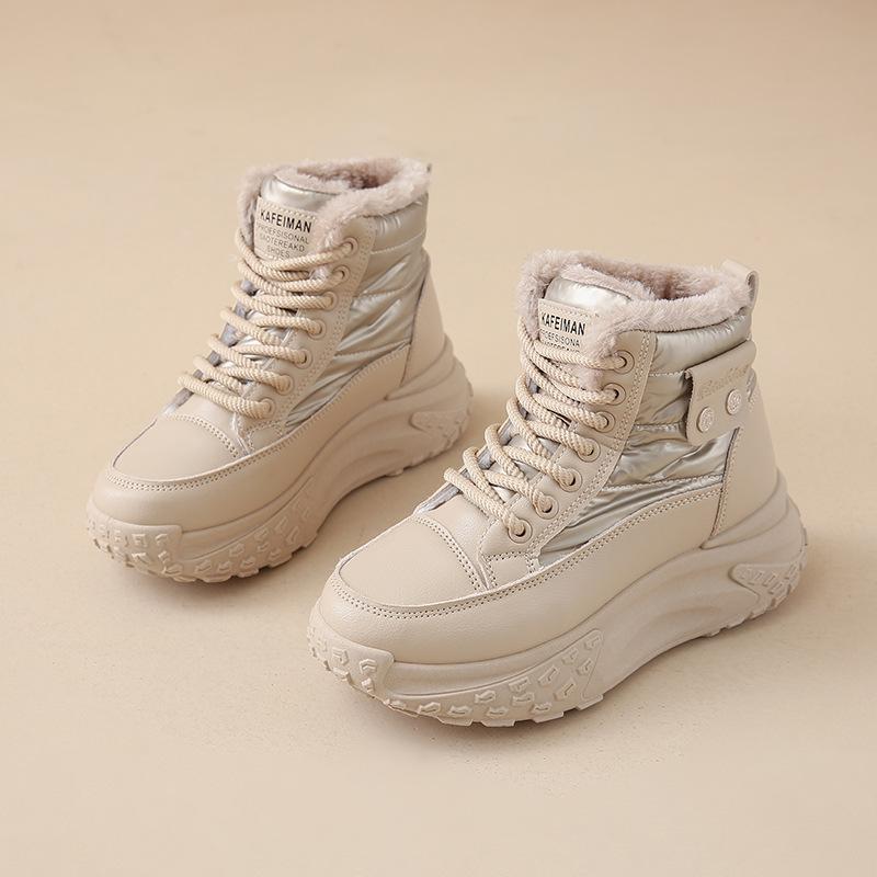 Winter high-top outdoor velvet dad shoes new ins female students thick soles increase height casual warmth
