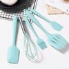 5Pcs Silicone Kitchen Cooking Utensils Set Non-Stick Flexible Kitchen Tools With Cake Spatula Whisk Oil Brush And Cooking Shovel