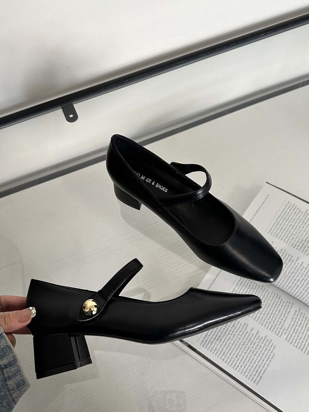 

мода Мода Женские туфли-лодочки Круглый носок Осень Зима Офисные туфли Неглубокие Слипоны Толстый высокий каблук Белый Черный Коричневый Туфли для платья Женщина 5.5 чёрный