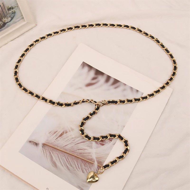 Chain Belt Female Waist Metal Belts For Women Luxury Tassel Thin Waistband Dress Coat Adjustable Corset