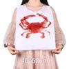 100Pcs Disposable Plastic Aprons Waterproof Anti-Oil Sleeveless Bib with Cute Crab Print for Adult Cooking Hot Pot Party Kitchen