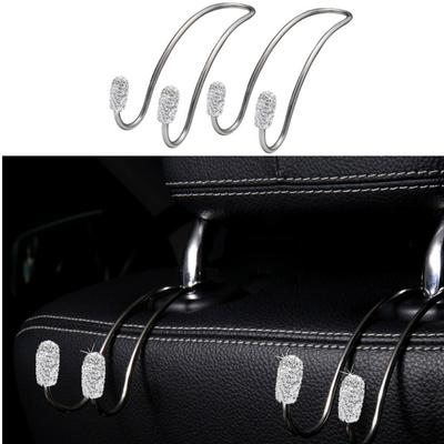 2 Stück Multifunktionaler Metall Auto Sitz Kopfstütze Hänger Tasche Sitzhaken Halter für Tasche Geldbörse Kleidung Lebensmittelaufbewahrung