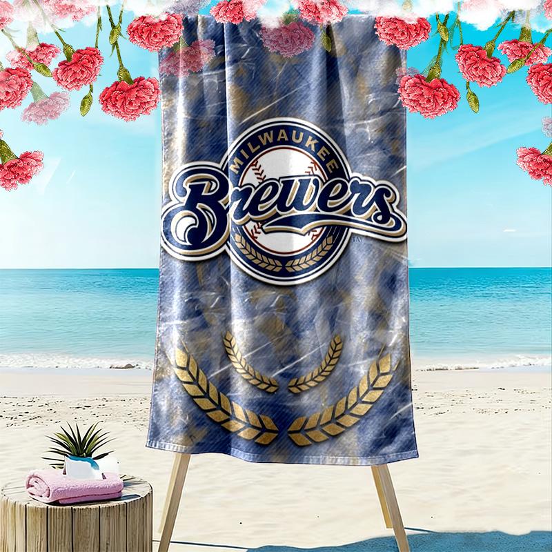 Milwaukee Brewers Print Strandtuch, Großes Weiches Schnelltrocknendes Handtuch für Strand Camping Schwimmen