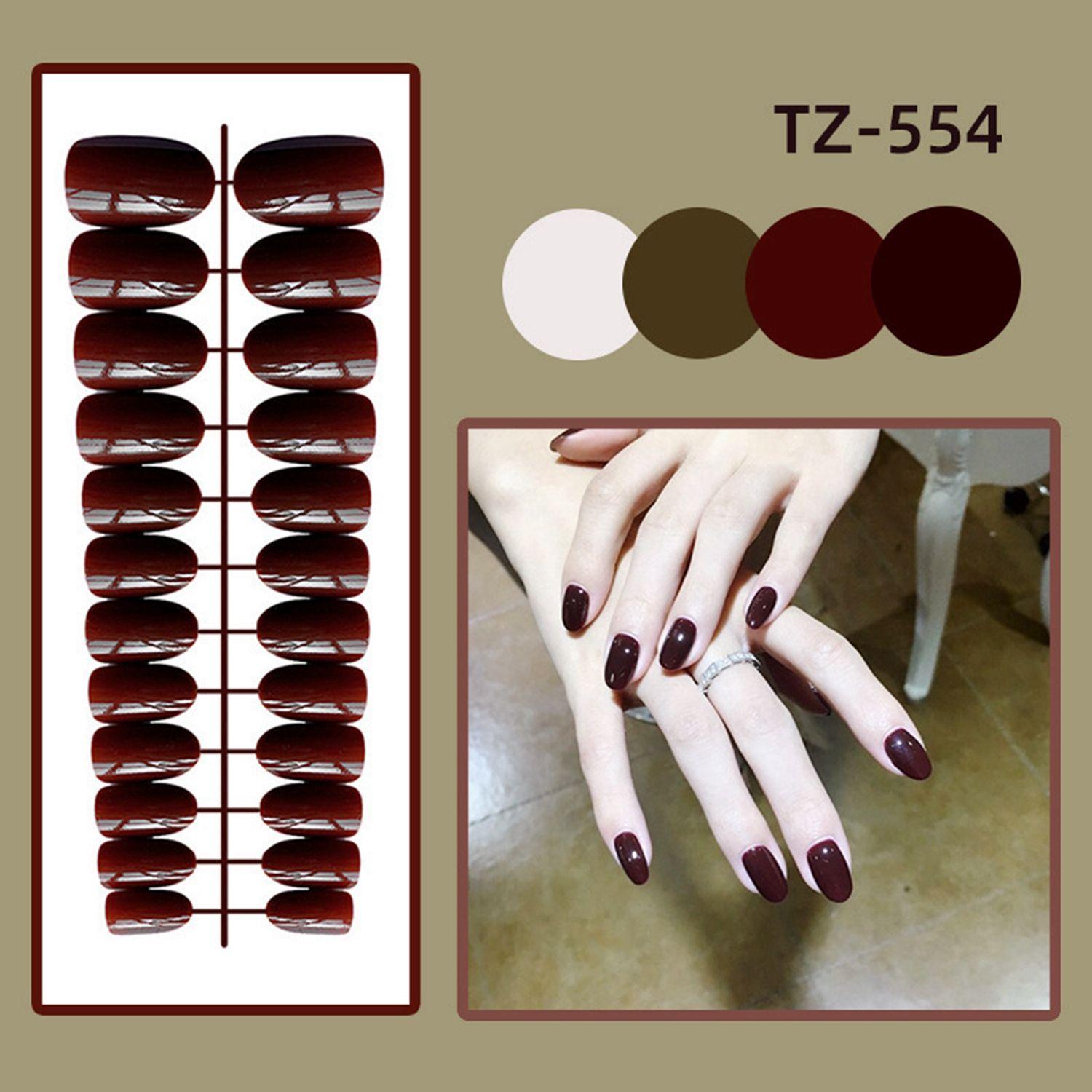 

Cover Artificial Manicure Tool Fake Nails Short Round Head False Nails Wearable With Press Glue TZ-554