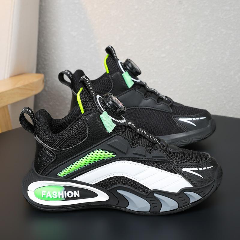 Pantofi sport pentru copii de primăvară/toamnă Pantofi sport pentru fete la modă Pantofi sport pentru băieți cu buton rotativ Pantofi sport pentru fete cu talpă groasă