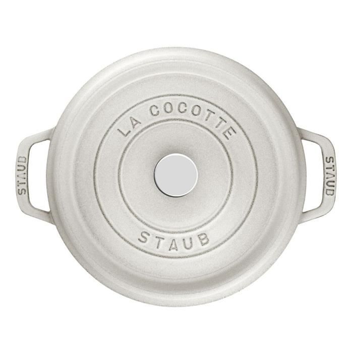 STAUB - Cocotte Ronde En Fonte, 18 Cm, Truffe Blanche