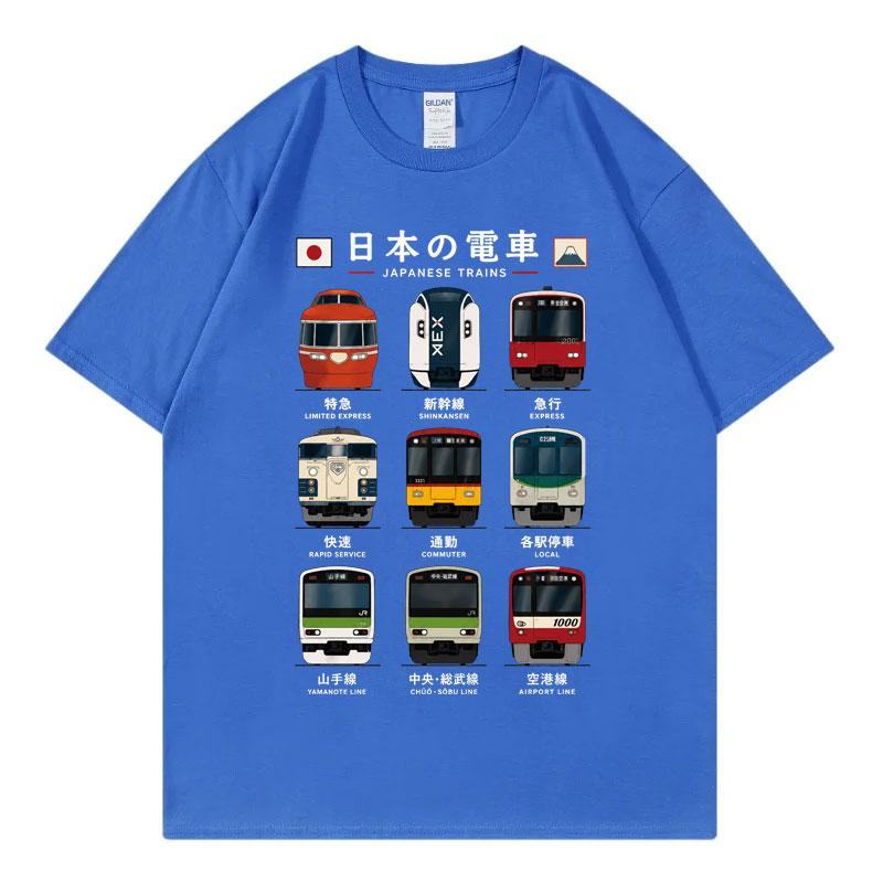 Japanese Tokyo Rail Graphic T Shirts Unisex Unisex Fashion Vintage Short Sleeve TShirts Summer Casual 100Cotton TShirt Streetwear