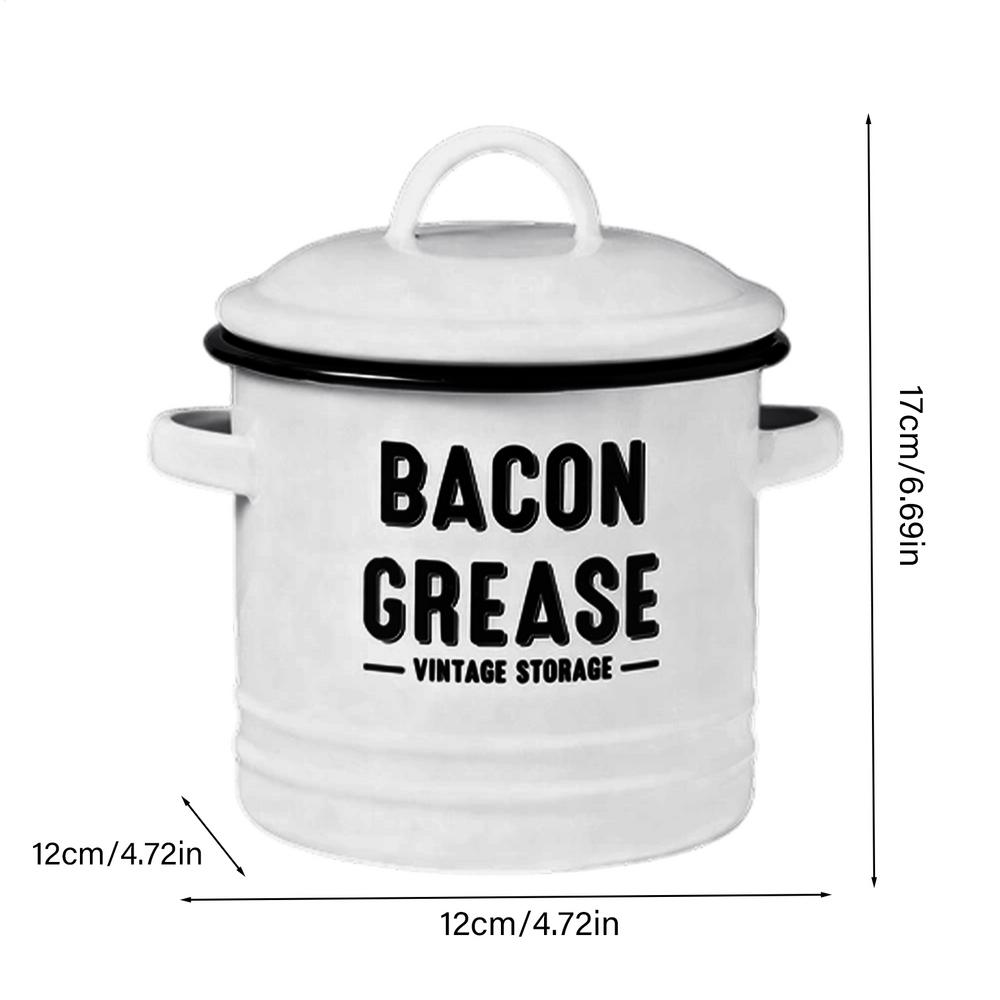 

Kitchen Grease Container 1200ml Oil Storage With Spatula Cooking Grease Container For Frying Baking Meal Prep Holiday Camping