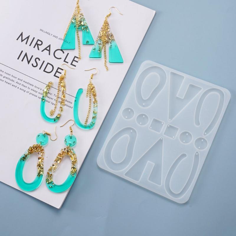 Fashionable Ear Studs Casting Mold Handmade Earrings Silicone Mold Eardrops Danglers UV Crystal Resin Epoxy Mold