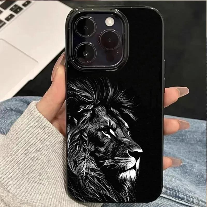 Luxury Lion Pattern Cool Phone Case for iPhone 17AIR 16 15 14 13 12 11 PRO MAX MINI XSMAX XR 7 8 PLUS Y2K Minimalism Soft Cover
