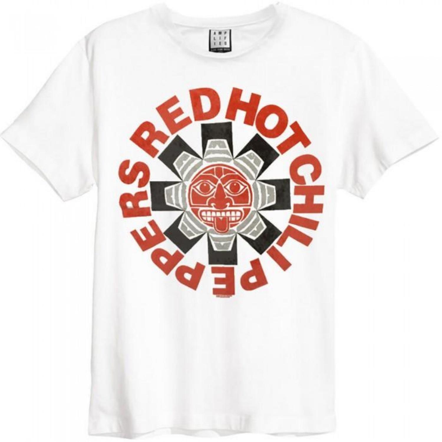 Унисекс Взрослая футболка Red Hot Chilli Peppers в ацтекском стиле S чёрный