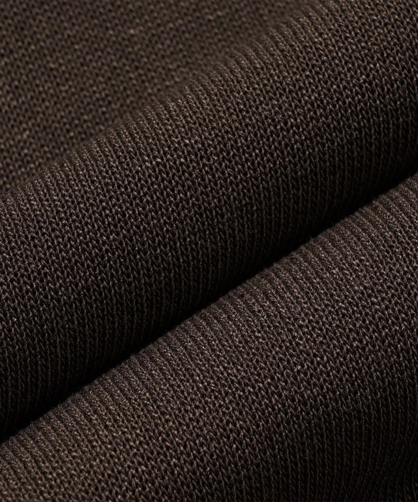 Dekkoloso Summer Cool Touch Henley Neck Short Sleeve Knit [Brown]