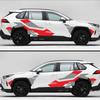 Car Body Side Sticker Red+Deep Grey Racing Sport Styling Graphic Decal Both Side