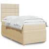 VidaXL Slat Bed Base and Mattress Cream 90x190 Cm Fabric 3294216