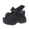 Fashion Summer New High-Heeled Sandals Thick-Soled Plus High Solid Color Open-Toed Sandals Wedge Platform Shoes Women's Shoes Size 34-39