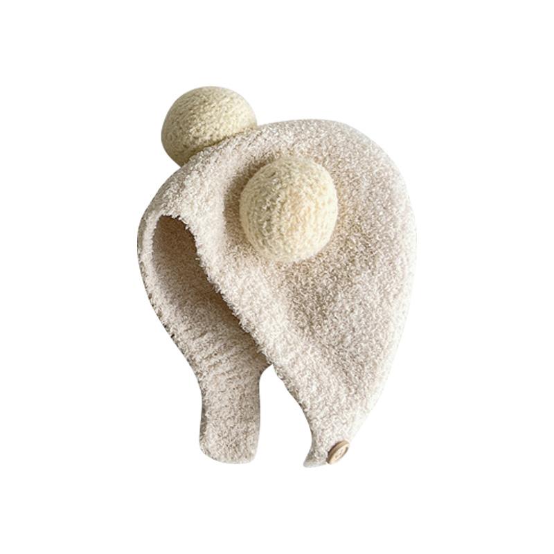 

Дитяча зимова шапка з помпоном Флісова тепла капелюшок для новонароджених Шапочка для новонароджених Симпатична шапка для малюків Хлопчики Аксесуари для дівчаток Дитячі шапки 3-24 м 40-48cm бежевий