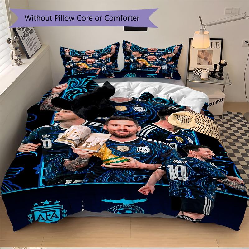 3Pcs Argentina World Cup Champions Bedding Sets For All Sizes New 3D Printed Bed Cover Comforter Duvet Cover Pillowcase Bedroom Decoration