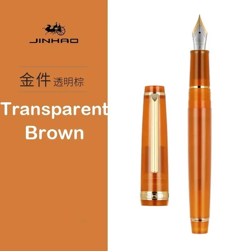 Jinhao 82 Fountain Pen Gold Trim Acrylic Barrel Fine Nib for Writing Calligraphy Signature School Office Supplies Stationery