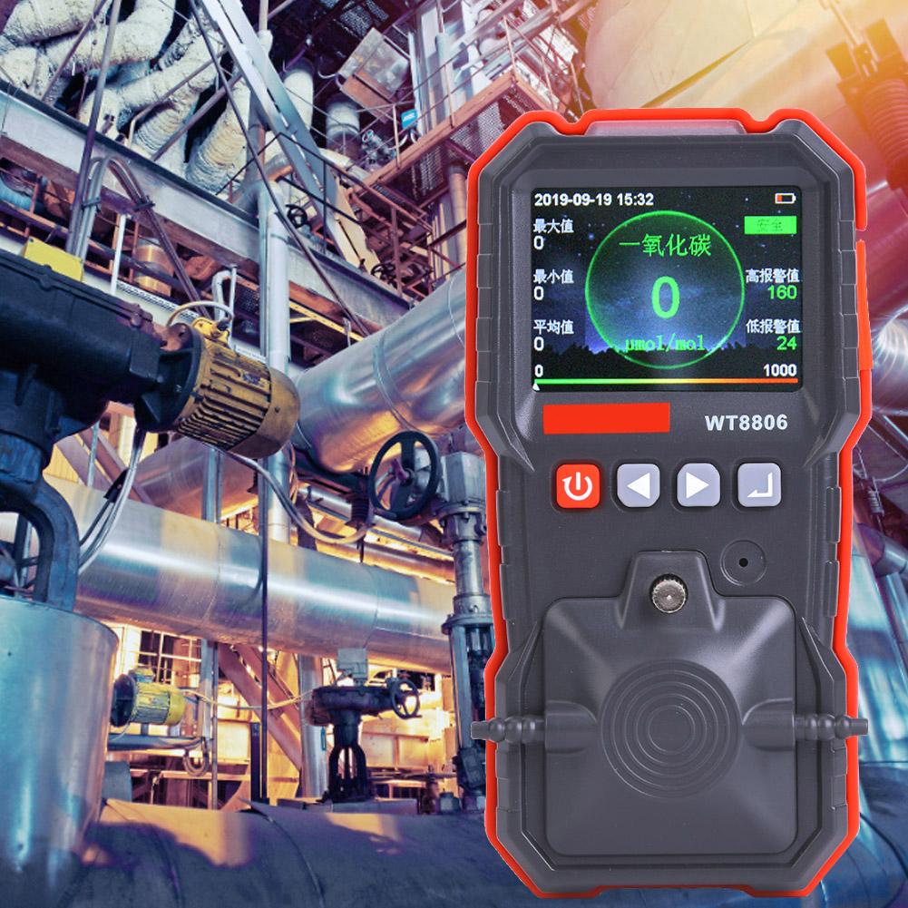 WT8806 Handheld Carbon Monoxide Meter Color Screen CO Gas Tester Monitor with LED Alarm 0 1000mol