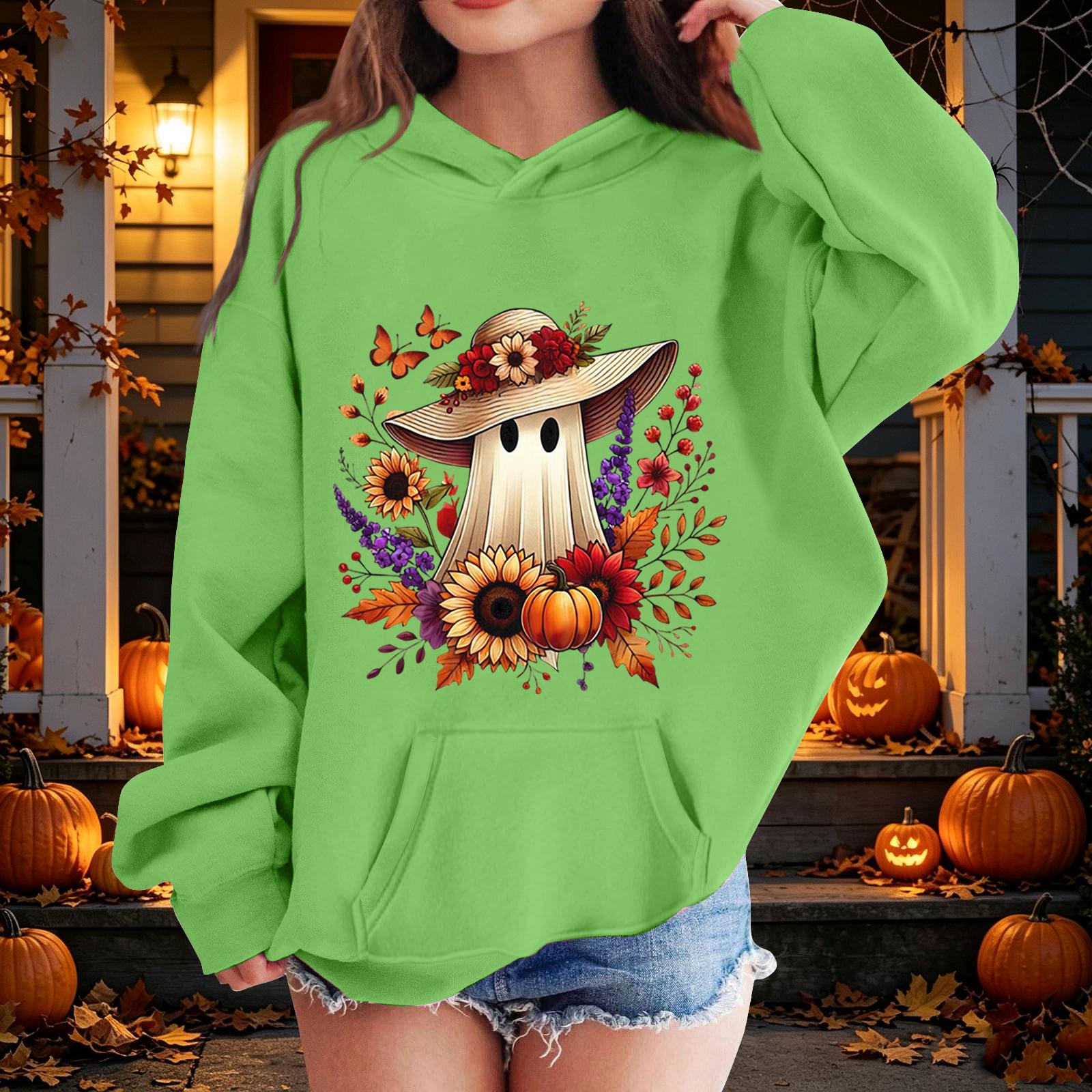 Children s Halloween Printed Pullover Hoodie, Casual Loose Fit for Daily Wear and Halloween Party 100