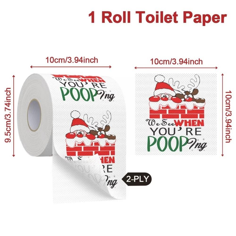 Santa Printed Christmas Toilet Roll Paper Christmas Tree Printed Kitchen Tool Christmas Pattern Tissue Color Pattern
