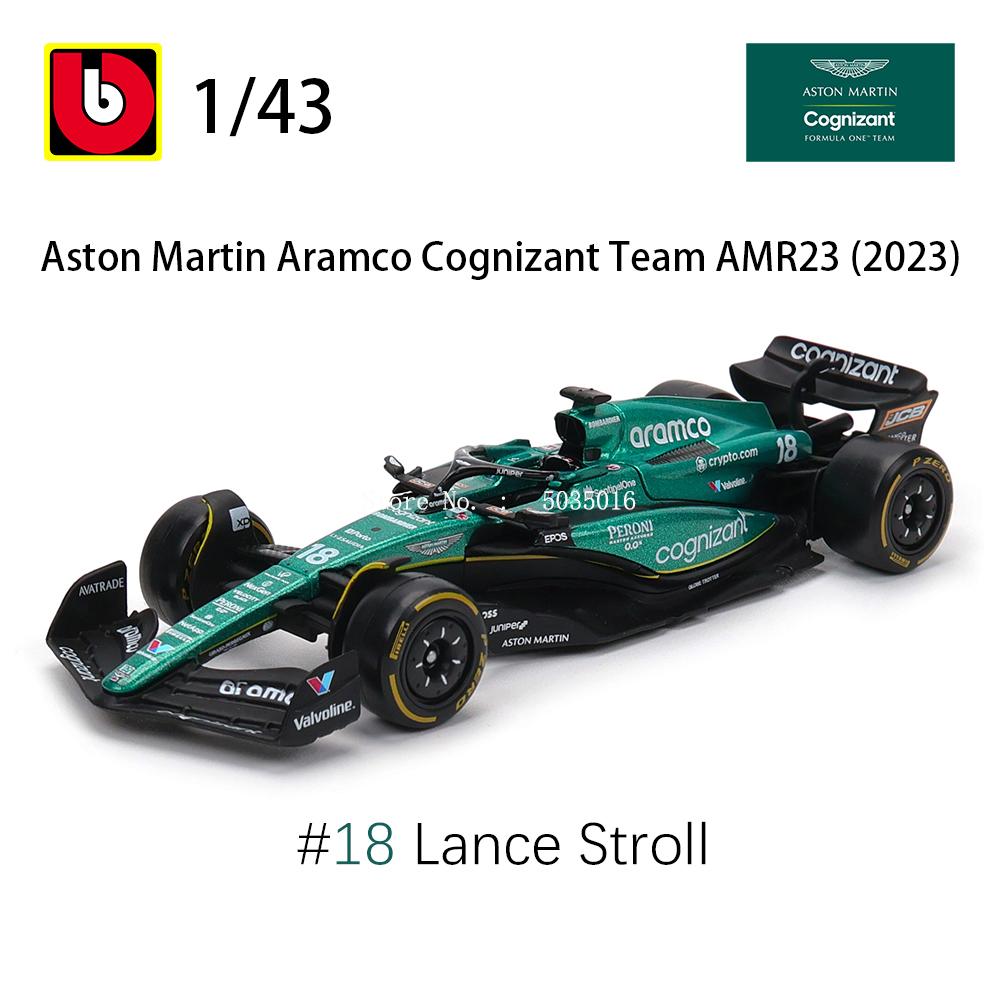 Burago 1:43 Alfa Romeo F1 Team Stake C43 #24 Zhou Guanyu #77 Valtteri Bottas Legierungsauto Die-Cast Modell Spielzeug Sammlerstück black