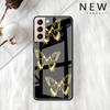 Funda de Cristal Mariposa Rosa Belleza Para Samsung Galaxy S22 S20 FE S21 Plus Cubierta de Teléfono S10 5G S9 Note 20 Ultra 10 Lite Carcasa