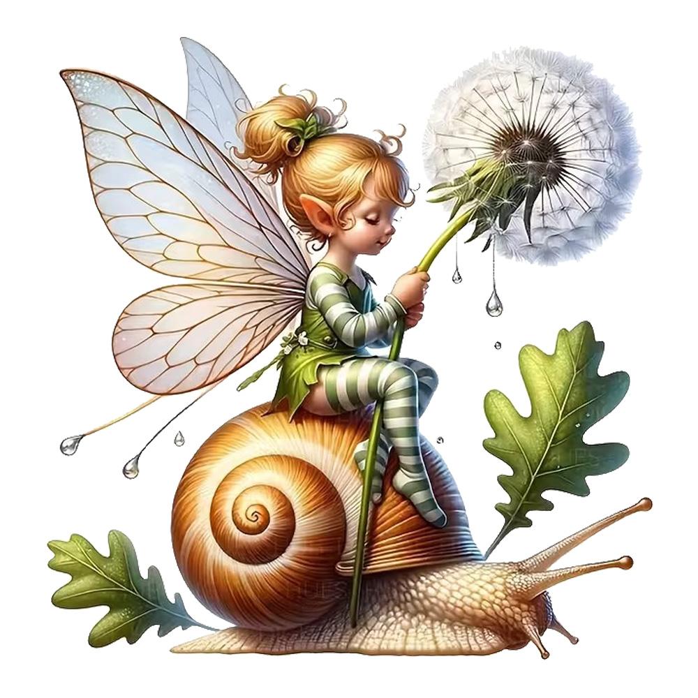 

QT2480# Cute Fairy Snail Dandelion Car Sticker, Suitable for Laptop, Car, Truck, Van, SUV, Motorcycle, Bumper, Window 10cm-longest side