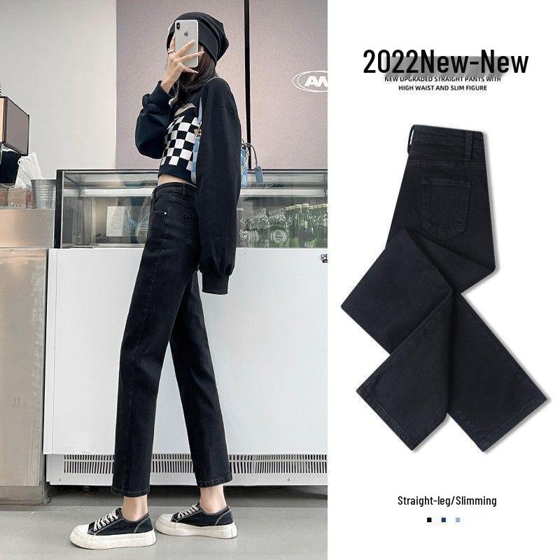

Trendy Women s High Waist Velvet Slimming Straight-Leg Jeans for Winter 27
